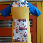 Tablier 6 ans POMPIERS jaune Bahia 1 atelier-béarnais