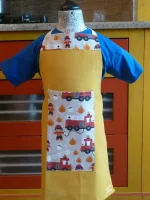 Tablier 6 ans POMPIERS jaune Bahia 1 atelier-béarnais