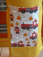 Tablier 6 ans POMPIERS jaune Bahia 2 atelier-béarnais