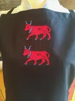 Tablier brode 2 VACHES BEARNAISES noir 2 atelier-bearnais