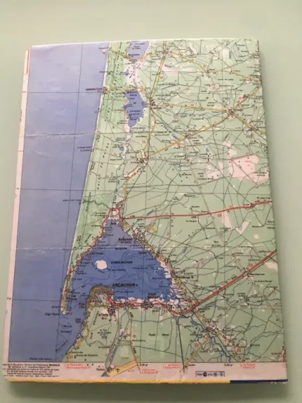 Carnet de dessin recouvert de la carte routière GIRONDE grand format 2 atelier-bearnais
