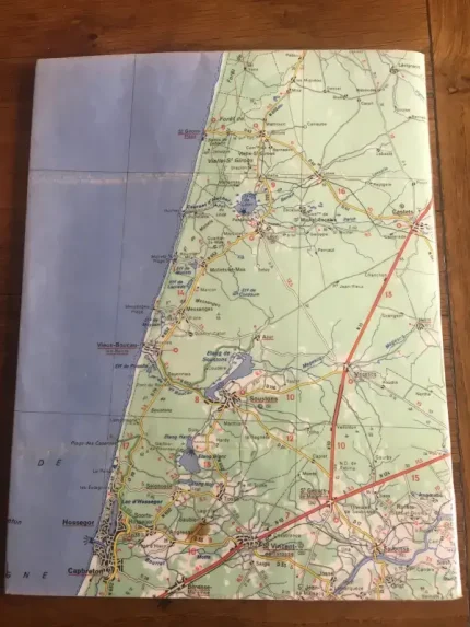 Carnet de dessin recouvert de la carte routière LANDES moyen format 2 atlier-béarnais