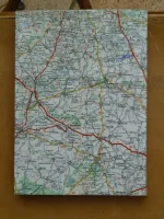 Carnet de dessin recouvert de la carte routière RENNES moyen format 2 atelier-bearnais