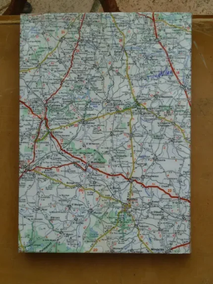 Carnet de dessin recouvert de la carte routière RENNES moyen format 2 atelier-bearnais