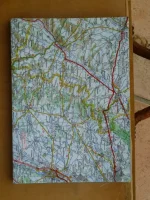Carnet de dessin recouvert de la carte routière l_ISLE-JOURDAIN moy format 1