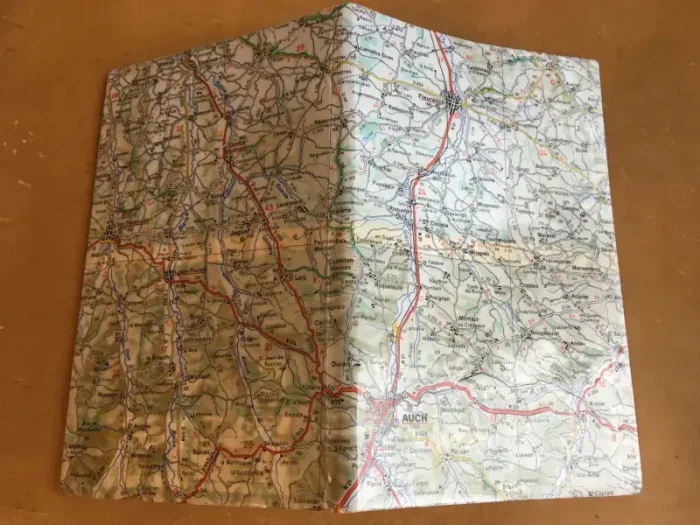 Carnet de notes recouvert de la carte routière AUCH grand format 3 atelier-béarnais