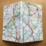 Carnet de notes recouvert de la carte routière AUXERRE moyen format 3 atelier-béarnais