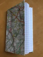 Carnet de notes recouvert de la carte routière AUXERRE moyen format 4 atelier-béarnais