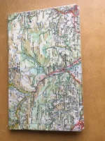 Carnet de notes recouvert de la carte routière BAGNERES-de-BIGORRE grand format 1 atelier-béarnais