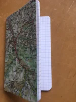 Carnet de notes recouvert de la carte routière BAGNERES-de-BIGORRE grand format 4 atelier-béarnais