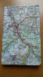 Carnet de notes recouvert de la carte routière BAGNERES-de-BIGORRE moyen format 1 atelier-béarnais