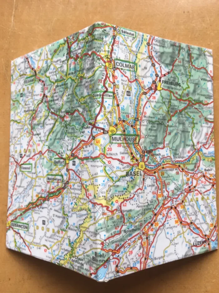 Carnet de notes recouvert de la carte routière COLMAR moyen format 3 atelier-béarnais