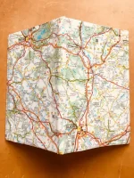 Carnet de notes recouvert de la carte routière DIJON moyen format 3 atelier-béarnais