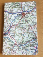 Carnet de notes recouvert de la carte routière LE MANS moyen format 1 atelier-béarnais