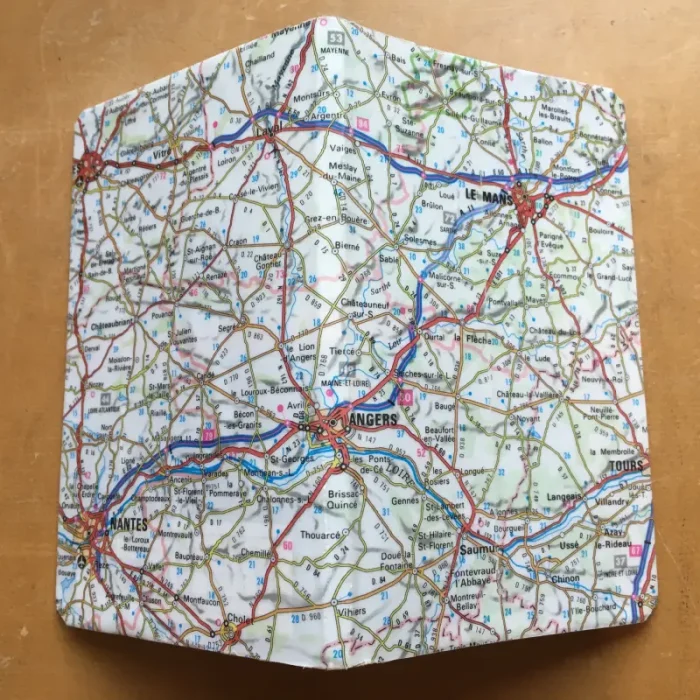 Carnet de notes recouvert de la carte routière LE MANS moyen format 3 atelier-béarnais