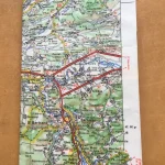 Carnet de notes recouvert de la carte routiere Montrejeau moyen format 1 atelie-bearn