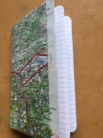 Carnet de notes recouvert de la carte routiere Montrejeau moyen format 4 atelier-bear