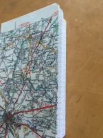 Carnet de notes recouvert de la carte routière NIORT moyen format 4 atelier béarnais