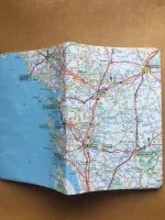 Carnet de notes recouvert de la carte routière POITOU-CHARENTE grand format 3 atelier-béarnais