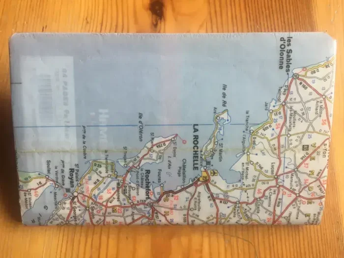 Carnet de notes recouvert de la carte routière POITOU-CHARENTE moyen format 2 atelier-béarnais