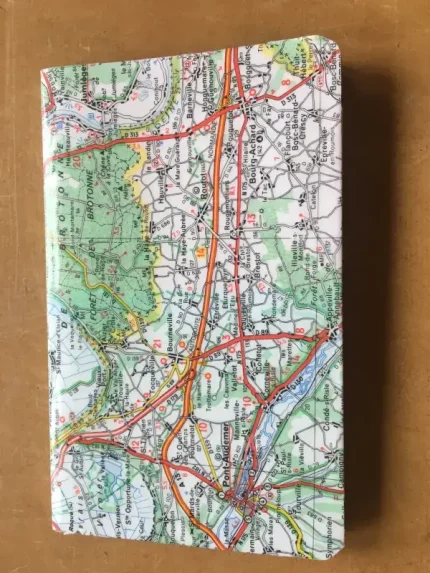 Carnet de notes recouvert de la carte routière PONT-AUDEMER moyen format 1 atel