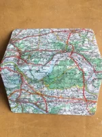 Carnet de notes recouvert de la carte routière PONT-AUDEMER moyen format 3 atel