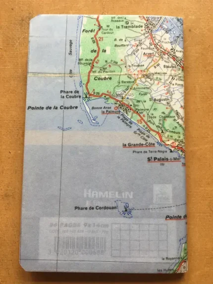 Carnet de notes recouvert de la carte routière ROYAN moyen format 2 atelier-béarnais
