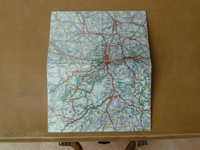 Carnet de notes recouvert de la carte routière VICHY grand format 3 atelier-béarnais