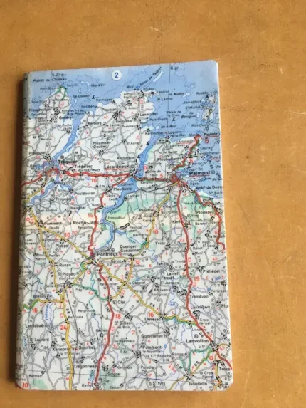 Carnet de notes recouvert de la carte routière COTES d_ARMOR grand format 1 atelier-béarnais
