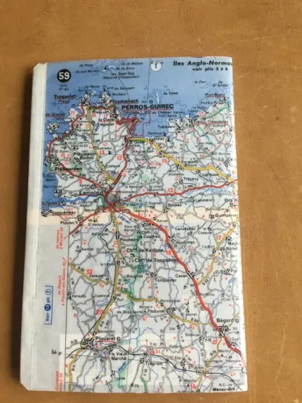 Carnet de notes recouvert de la carte routière COTES d_ARMOR grand format 2 atelier-béarnais