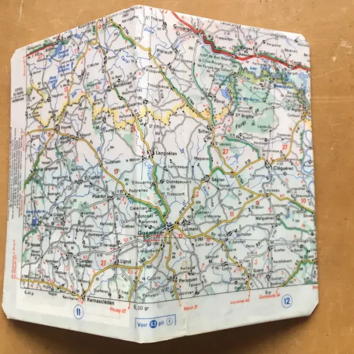 Carnet de notes recouvert de la carte routière COTES d_ARMOR moyen format 3 atelier-béarnais