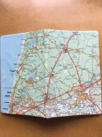 Carnet de notes recouvert de la carte routière DAX grand format 3 atelier-béarnais
