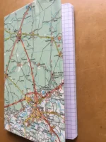 Carnet de notes recouvert de la carte routière DAX grand format 4 atelier-béarnais