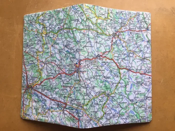 Carnet de notes recouvert de la carte routière EAUZE grand format 3 atelier-béarnais