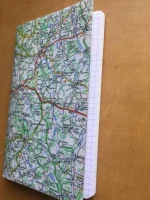 Carnet de notes recouvert de la carte routière EAUZE grand format 4 atelier-béarnais