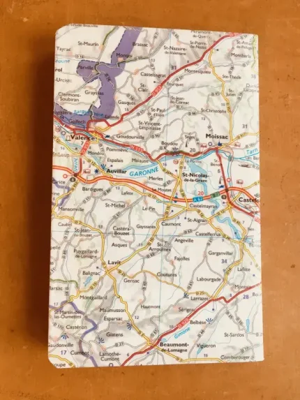 Carnet de notes recouvert de la carte routière MONTAUBAN 2 moyen format atelier-béarnais