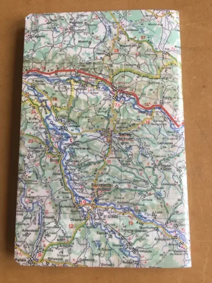 Carnet de notes recouvert de la carte routière ORTHEZ grand format 2 atelier-béarnais