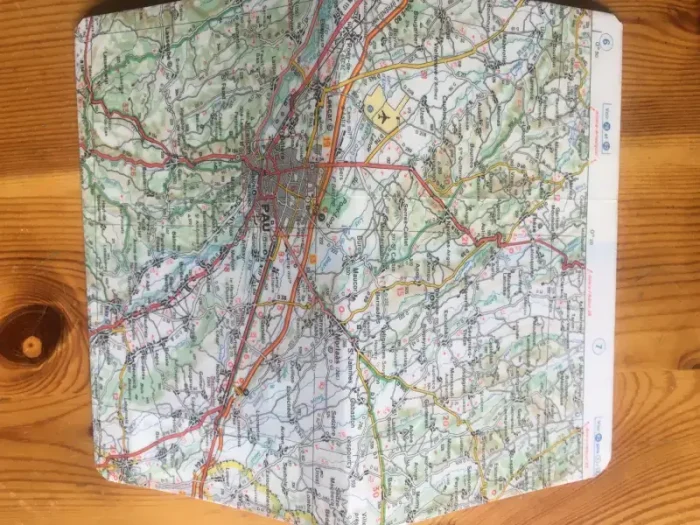 Carnet de notes recouvert de la carte routière de PAU grand format 3 atelier