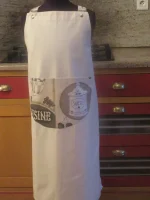 TAblier Béarnais a Bretelles TABB CUISINE blanc cassé 1 atelier-béarnais