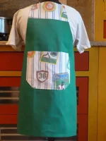 Tablier 12 ans BASEBALL vert irlandais 1 atelier-béarnaisJPG