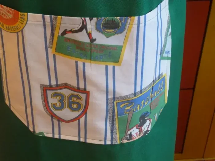 Tablier 12 ans BASEBALL vert irlandais 3 atelier-béarnais