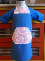 Tablier 6 ans LICORNE bleu canard 1 atelier-béarnais