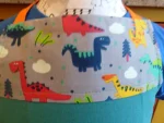 Tablier 8 ans DINOSAURES vert menthe 3 atelier bearnais