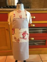 Tablier 8 ans SKIEUR gris perle 1 atelier-béarnais