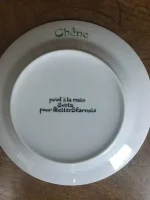 ASSIETTE-DEVINETTE à dessert CHENE blanche 2 atelier-bearnais