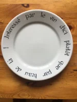 ASSIETTE-DEVINETTE plate FRANCIS BLANCHE bleu charrette 1 atelier-bearnais