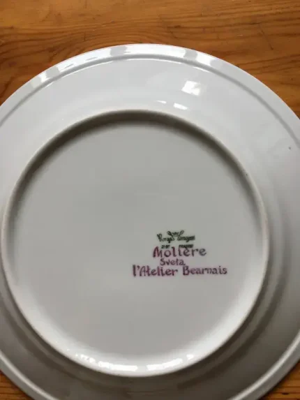 ASSIETTE-DEVINETTE plate MOLIERE parme 2 atelier-bearnais