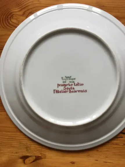 ASSIETTE-DEVINETTE plate PROVERBE ROMAIN chataîgne 2 atelier-bearnais