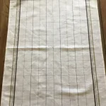 Essuie-verres brodé d_1 VACHE BEARNAISE en coton et lin blanc_chocolat atelier-bearnais 1