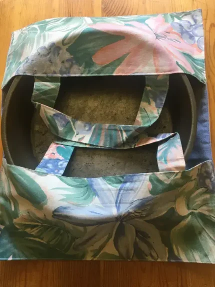 Porte-gâteaux en coton imprimé FLEURS 1 atelier-bearnais